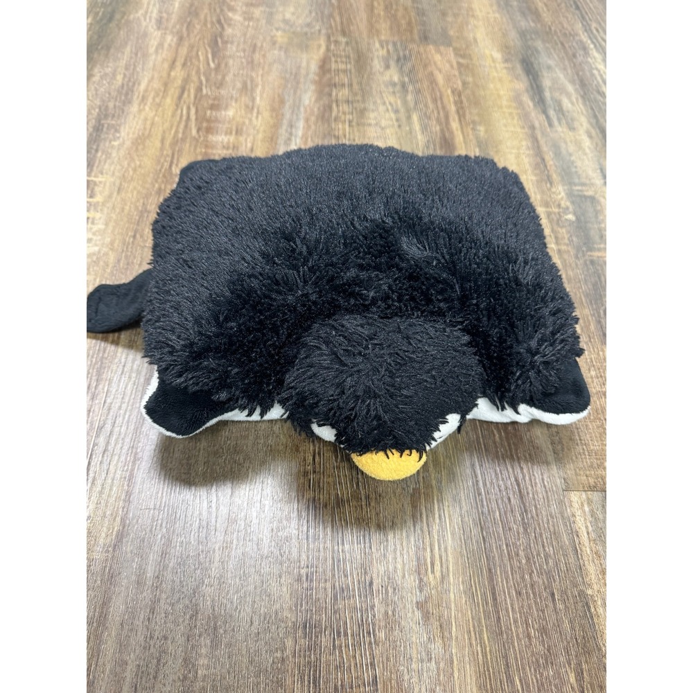 Pillow Pets Pee-Wees Penguin Black White Plush Travel Size 11x11 Small Pillow
